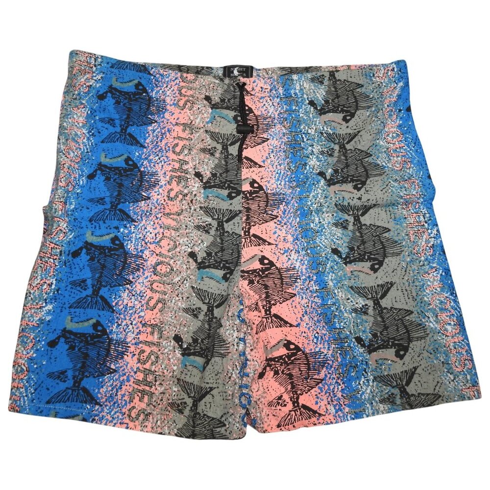 Vintage Night Moves 80s Vicious Fishes Swim Trunks Shorts NEON All Over OSFA